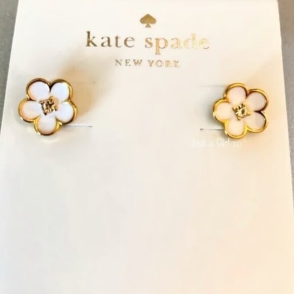 kate spade Jewelry - kate spade White Bougainvillea stud earrings/NWOT